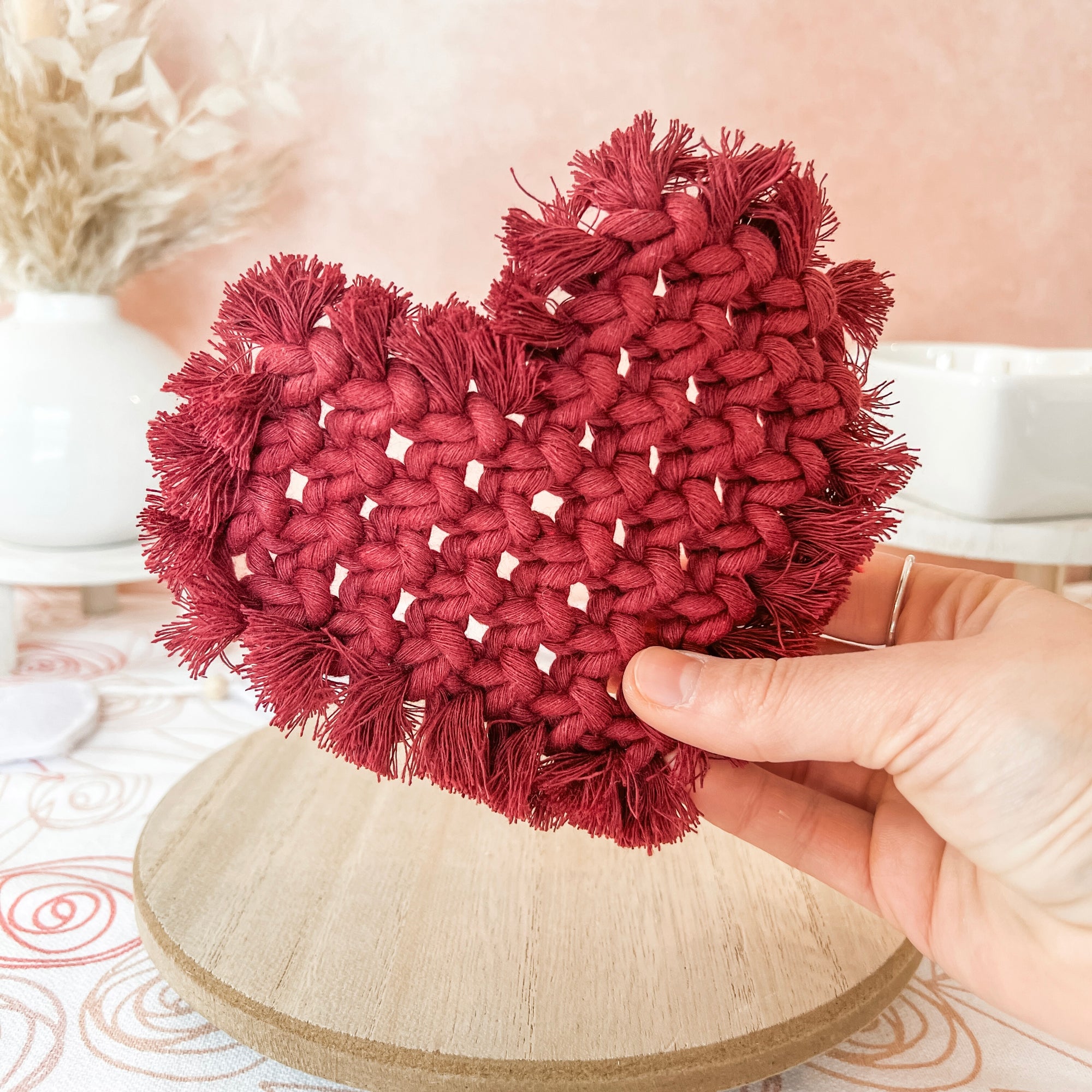 boho heart coaster