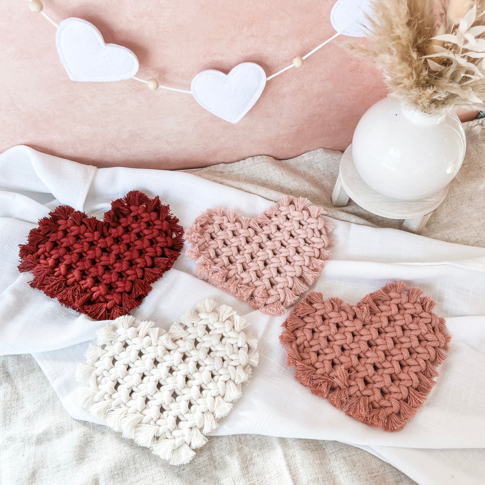 boho heart coaster